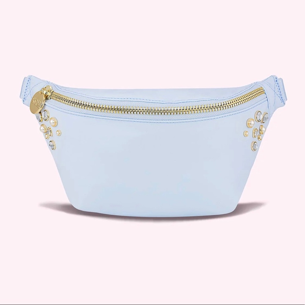NWT Stoney Clover Lane Pastels Baby Blue Embellished Fanny Pack.